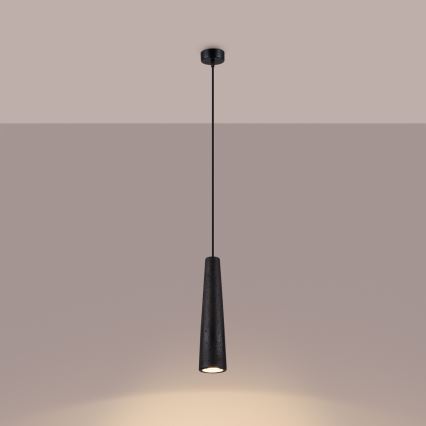 Hanglamp aan een koord ELECTRA 1xGU10/10W/230V beton/zwart