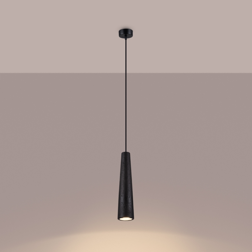 Hanglamp aan een koord ELECTRA 1xGU10/10W/230V beton/zwart