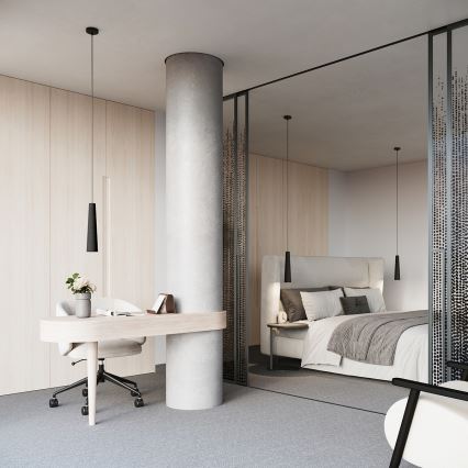 Hanglamp aan een koord ELECTRA 1xGU10/10W/230V beton/zwart
