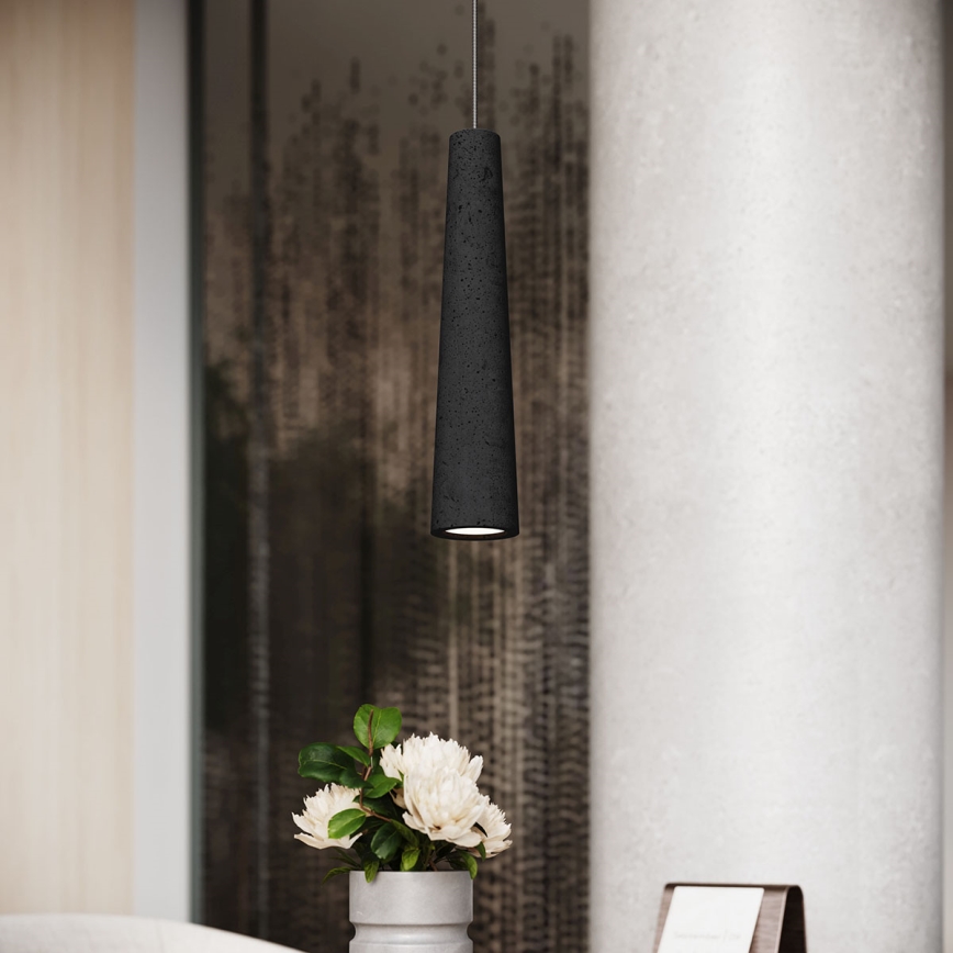 Hanglamp aan een koord ELECTRA 1xGU10/10W/230V beton/zwart