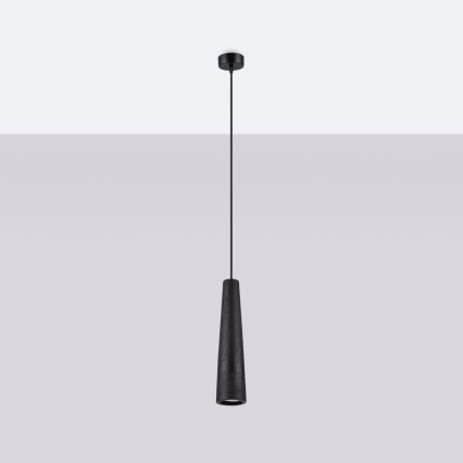 Hanglamp aan een koord ELECTRA 1xGU10/10W/230V beton/zwart