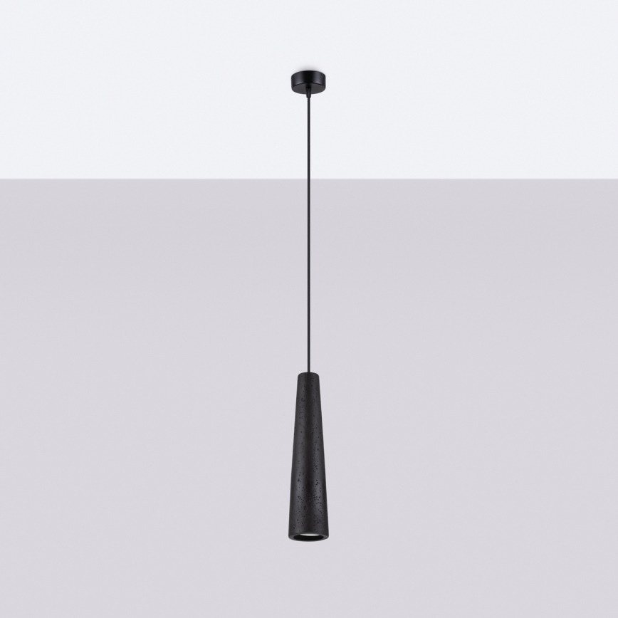 Hanglamp aan een koord ELECTRA 1xGU10/10W/230V beton/zwart