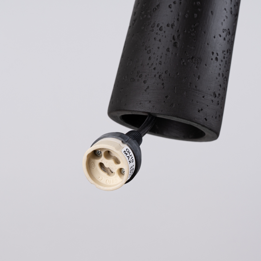 Hanglamp aan een koord ELECTRA 1xGU10/10W/230V beton/zwart