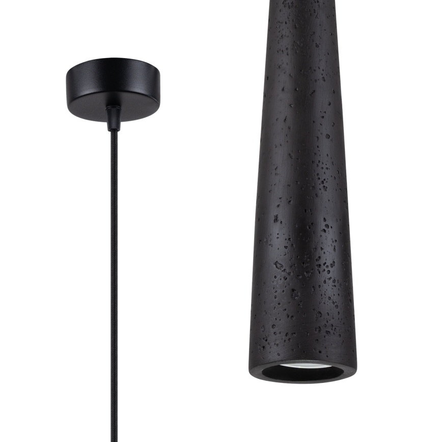 Hanglamp aan een koord ELECTRA 1xGU10/10W/230V beton/zwart