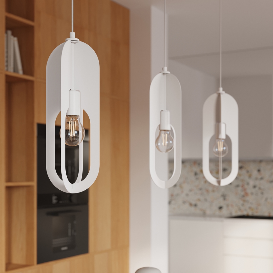 Hanglamp aan een koord NICUS 1xE27/15W/230V wit