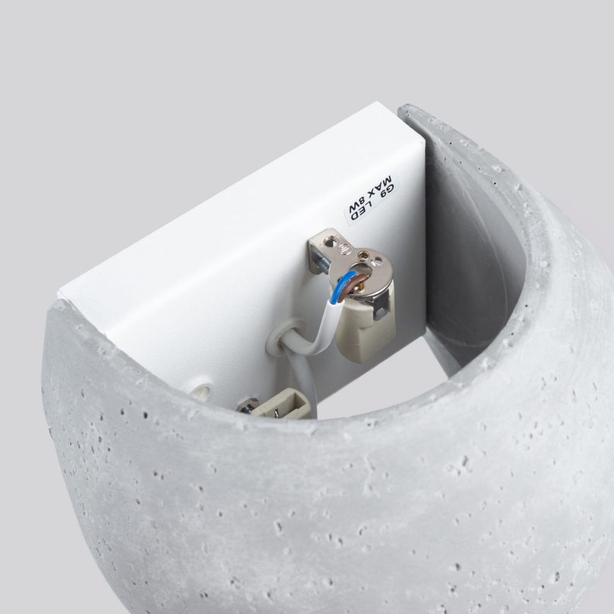 Wandlamp GLOBE 2xG9/8W/230V beton/grijs