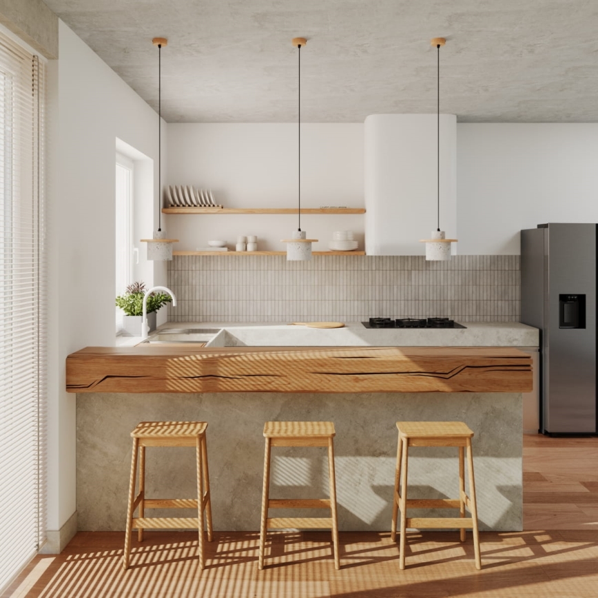 Pendellamp aan kabel MAB 1x E27, 15 W, 230 V, Ø 22 cm, beton/grijs