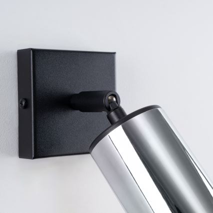 Wandspot WINX 1xGU10/10W/230V zwart/glanzend chroom