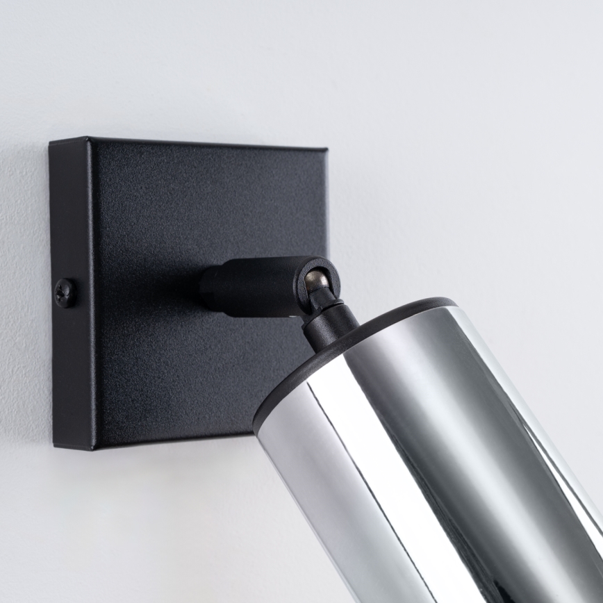 Wandspot WINX 1xGU10/10W/230V zwart/glanzend chroom