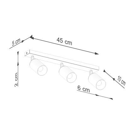 Spot WINX 3xGU10/10W/230V zwart/glanzend chroom