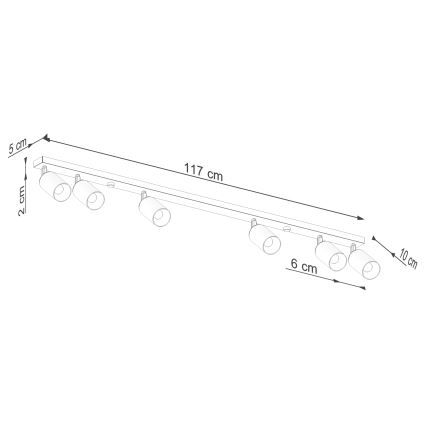 Spot WINX 6xGU10/10W/230V zwart/glanzend chroom