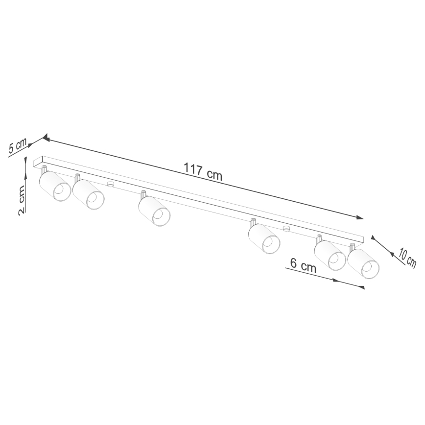 Spot WINX 6xGU10/10W/230V zwart/glanzend chroom