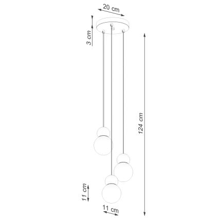 Hanglamp aan een koord PEKKA 3xG9/8W/230V wit