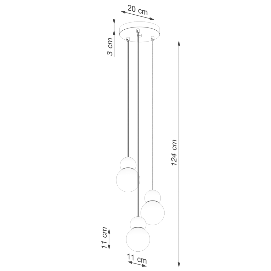 Hanglamp aan een koord PEKKA 3xG9/8W/230V wit