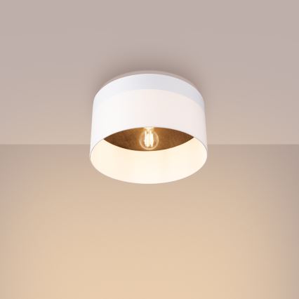 Plafondlamp TELESTO 1xE27/15W/230V diameter 35 cm wit/bruin