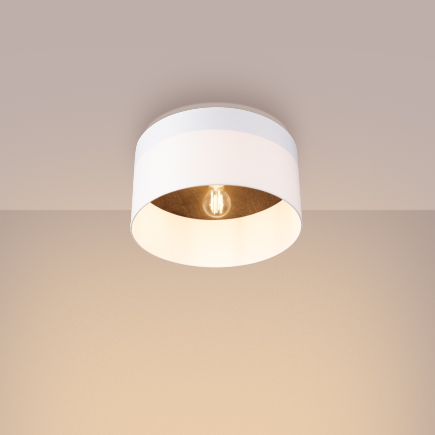 Plafondlamp TELESTO 1xE27/15W/230V diameter 35 cm wit/bruin