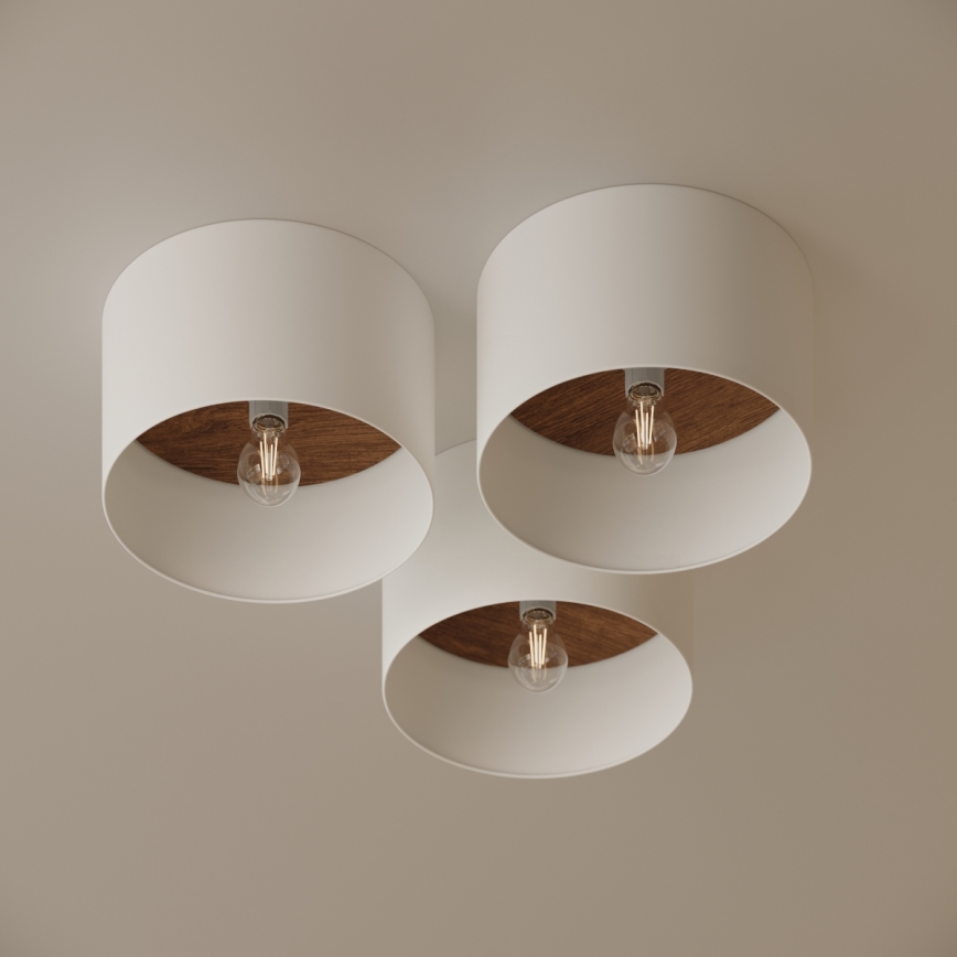 Plafondlamp TELESTO 1xE27/15W/230V diameter 35 cm wit/bruin