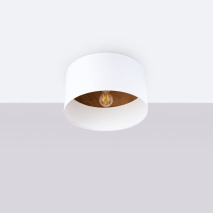 Plafondlamp TELESTO 1xE27/15W/230V diameter 35 cm wit/bruin