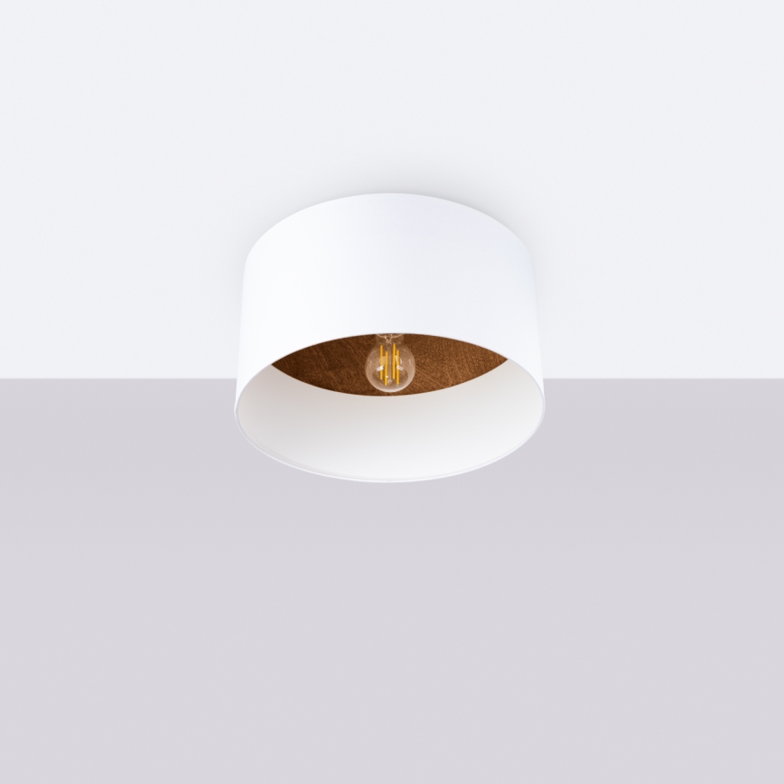 Plafondlamp TELESTO 1xE27/15W/230V diameter 35 cm wit/bruin