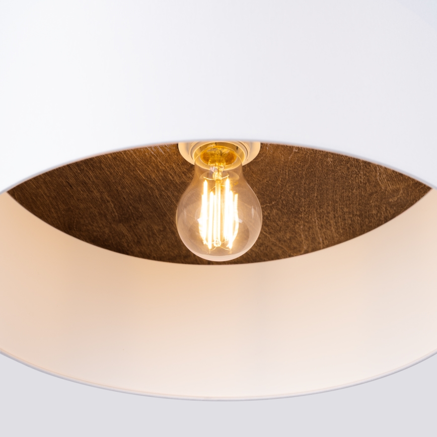 Plafondlamp TELESTO 1xE27/15W/230V diameter 35 cm wit/bruin