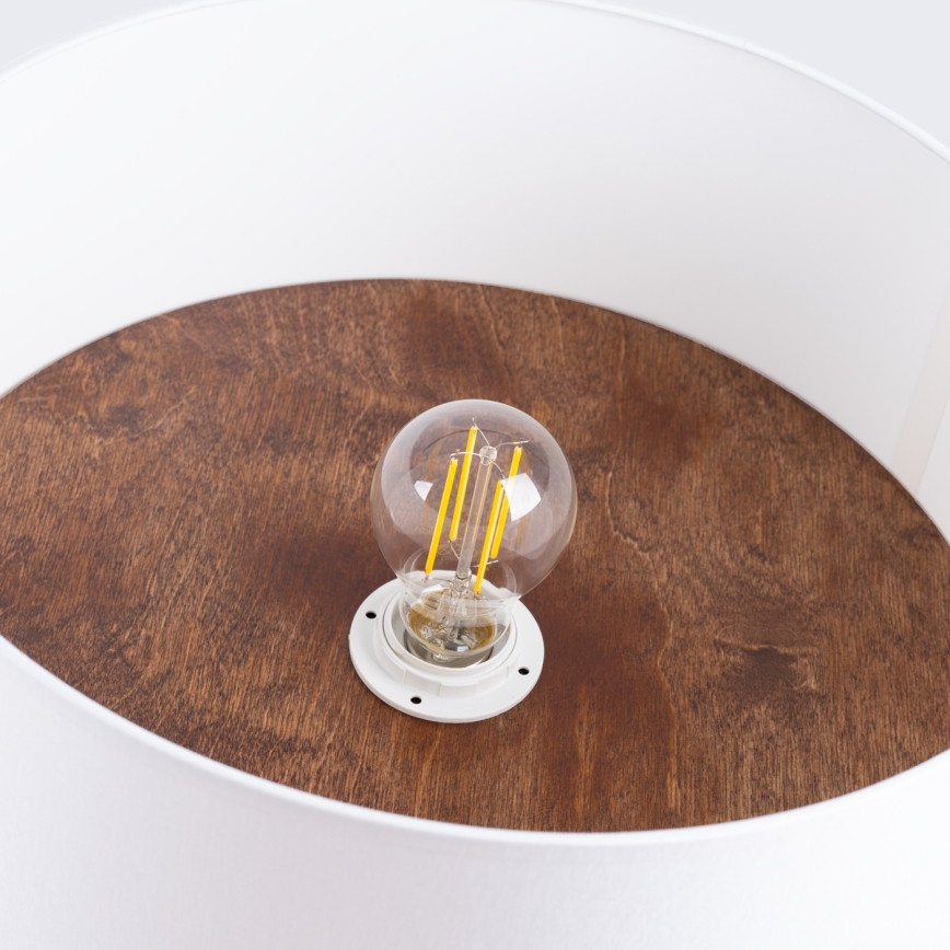Plafondlamp TELESTO 1xE27/15W/230V diameter 35 cm wit/bruin