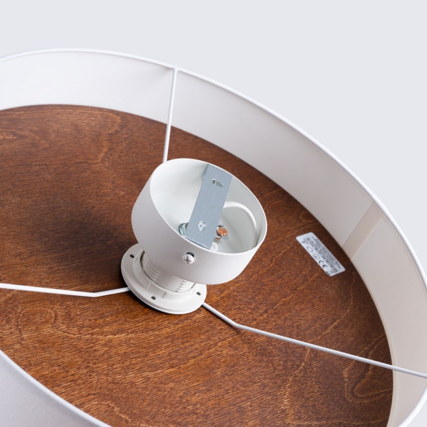 Plafondlamp TELESTO 1xE27/15W/230V diameter 35 cm wit/bruin
