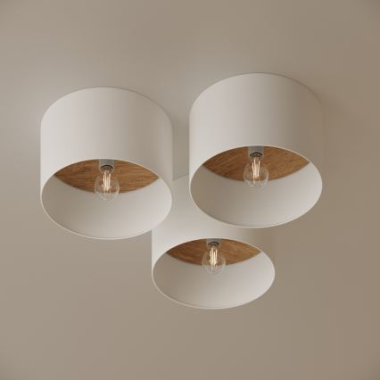 Plafondlamp TELESTO 1xE27/15W/230V diameter 35 cm wit/beige