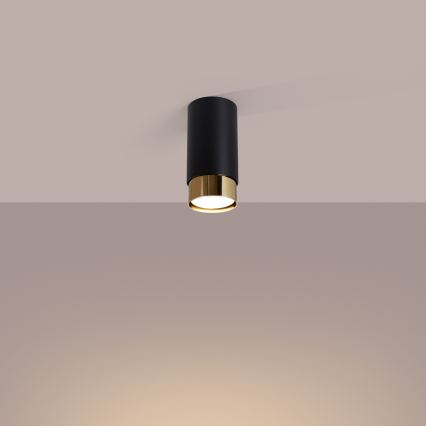 Spot NERO 1xGU10/10W/230V 12,5 cm zwart/goud