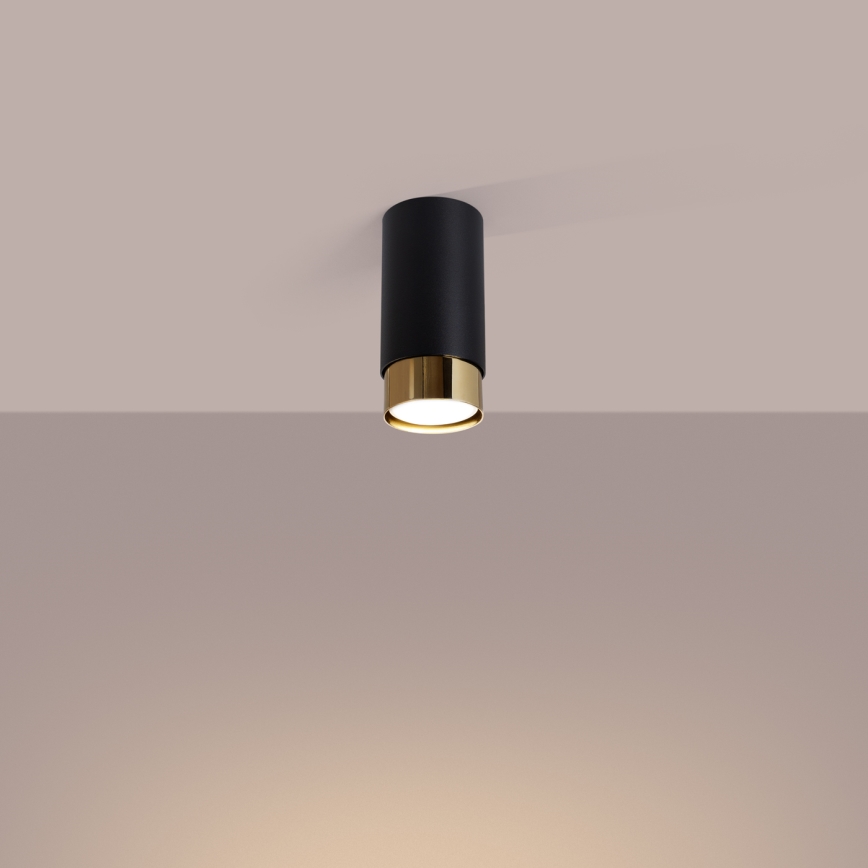 Spot NERO 1xGU10/10W/230V 12,5 cm zwart/goud