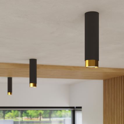 Spot NERO 1xGU10/10W/230V 12,5 cm zwart/goud