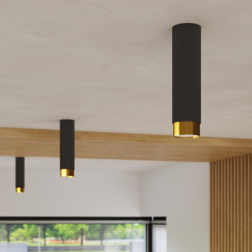Spot NERO 1xGU10/10W/230V 12,5 cm zwart/goud