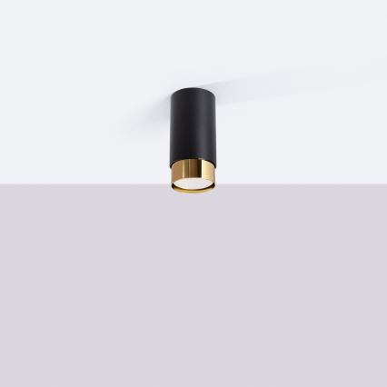 Spot NERO 1xGU10/10W/230V 12,5 cm zwart/goud