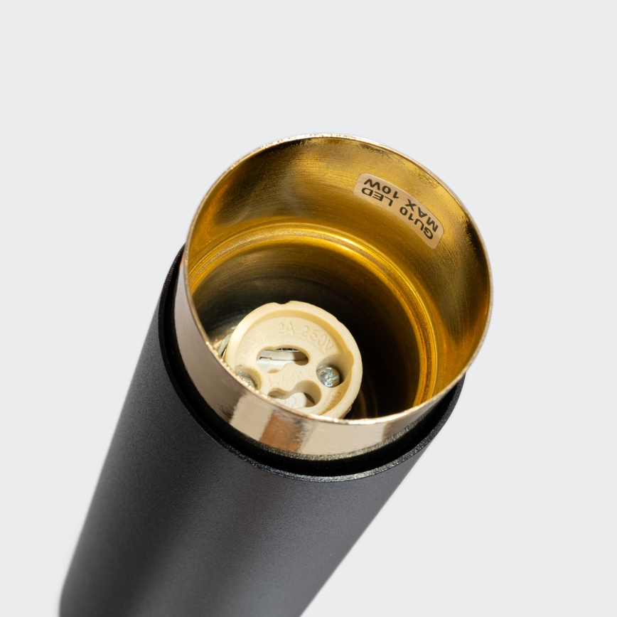Spot NERO 1xGU10/10W/230V 12,5 cm zwart/goud