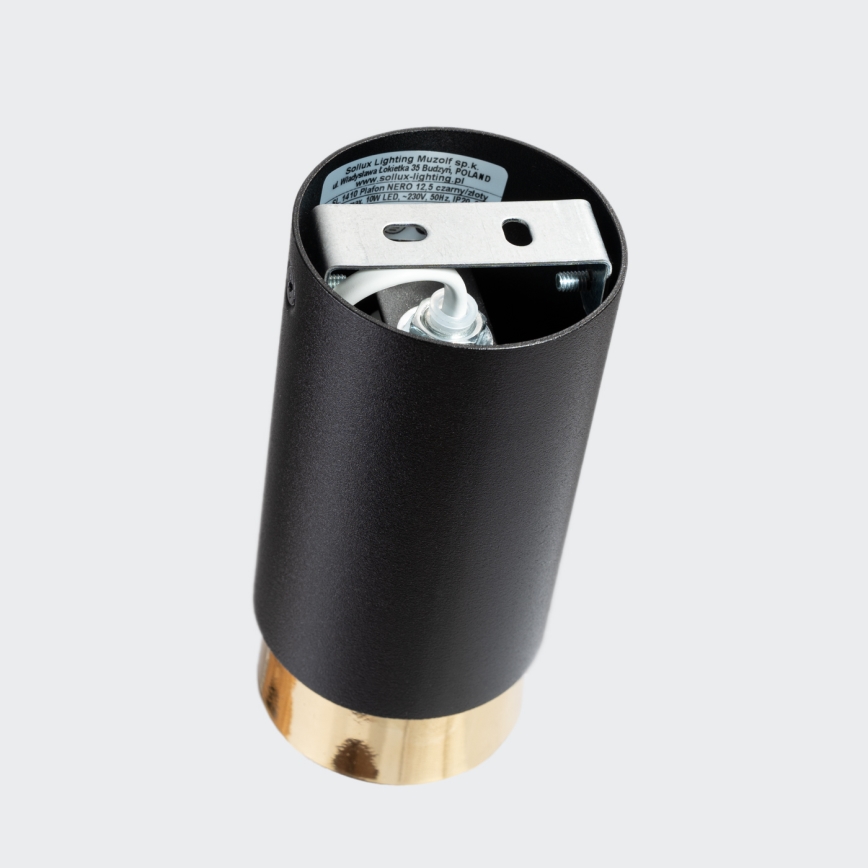 Spot NERO 1xGU10/10W/230V 12,5 cm zwart/goud