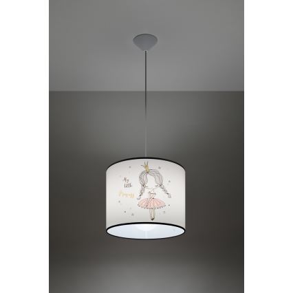 Kinder hanglamp aan een koord PRINCESS 1xE27/15W/230V diameter 30 cm prinses