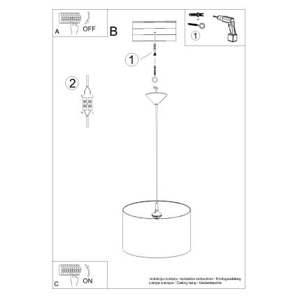 Kinder hanglamp aan een koord PRINCESS 1xE27/15W/230V diameter 40 cm prinses