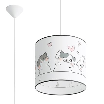 Kinder hanglamp aan een koord CAT 1xE27/15W/230V diameter 30 cm kat