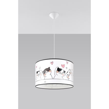 Kinder hanglamp aan een koord CAT 1xE27/15W/230V diameter 40 cm kat