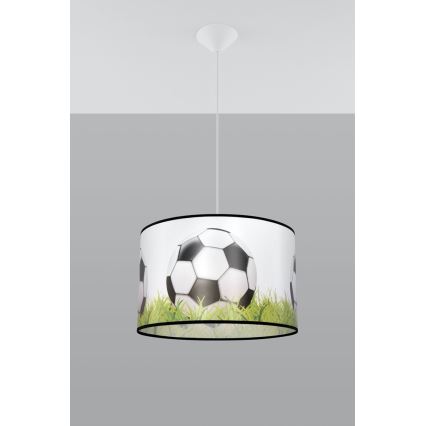 Kinder hanglamp aan een koord FOOTBALL 1xE27/15W/230V diameter 40 cm voetbal