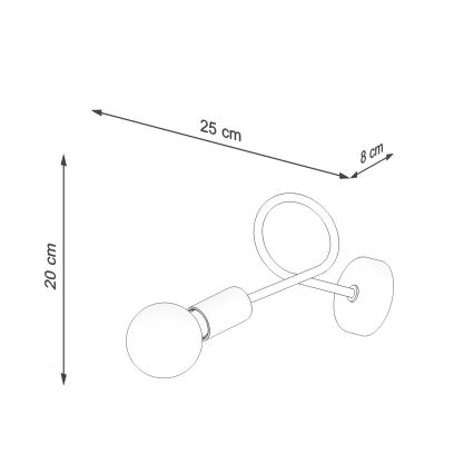 Wandlamp LOOP 1xE27/15W/230V wit