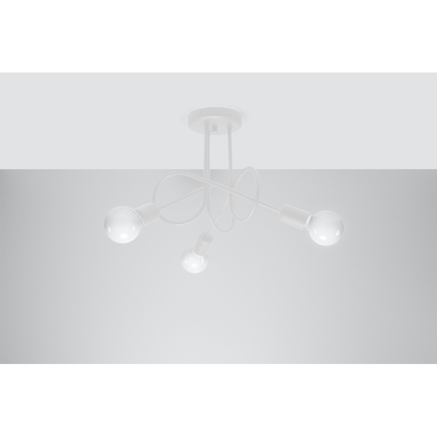 Bevestigde hanglamp LOOP 3xE27/15W/230V wit