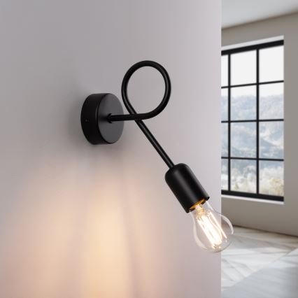 Wandlamp LOOP 1xE27/15W/230V zwart