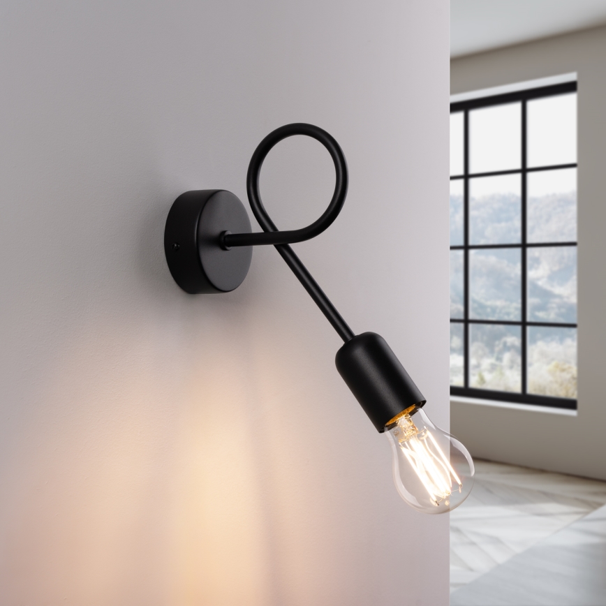 Wandlamp LOOP 1xE27/15W/230V zwart