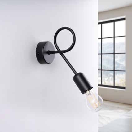 Wandlamp LOOP 1xE27/15W/230V zwart
