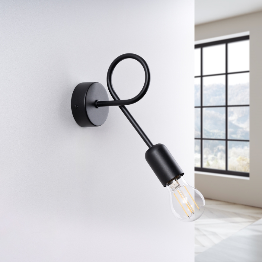 Wandlamp LOOP 1xE27/15W/230V zwart