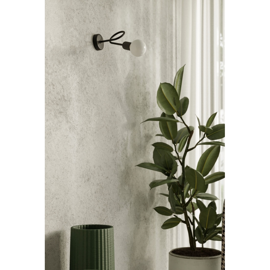 Wandlamp LOOP 1xE27/15W/230V zwart