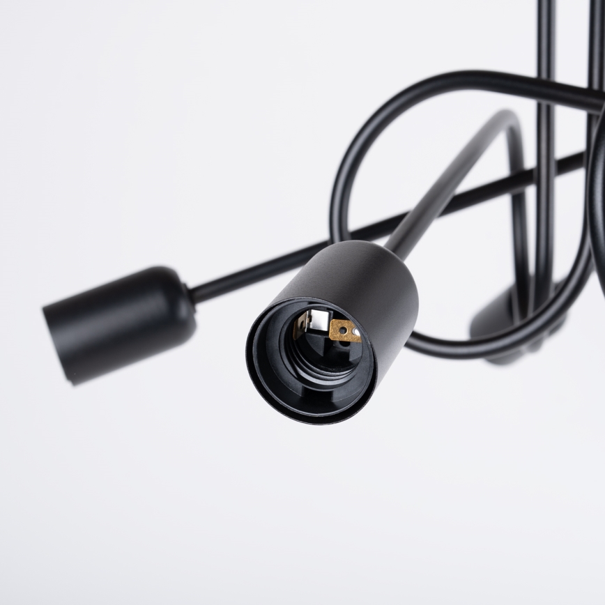 Bevestigde hanglamp LOOP 5xE27/15W/230V zwart