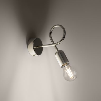 Wandlamp LOOP 1xE27/15W/230V glanzend chroom