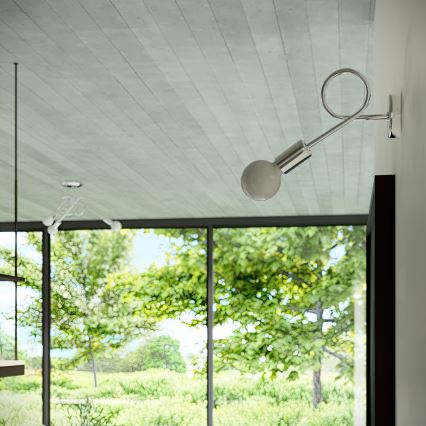 Wandlamp LOOP 1xE27/15W/230V glanzend chroom