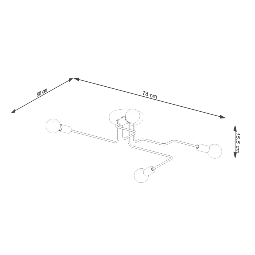 Bevestigde hanglamp VECTOR 4xE27/15W/230V zwart